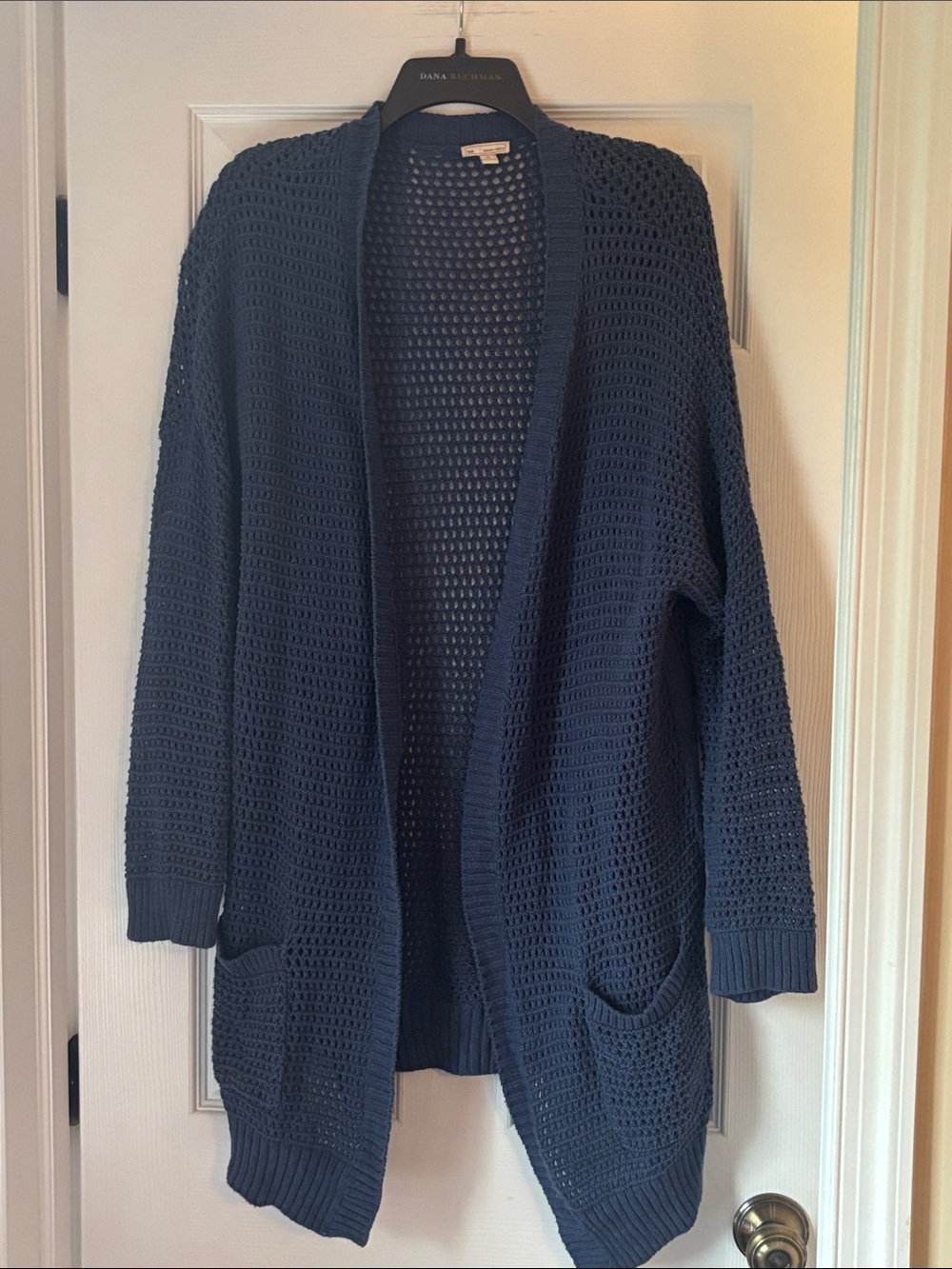 GAP Navy Open-Knit Open-Front Cardigan